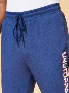 Ajile by Pantaloons Men Blue Printed Slim-Fit Joggers