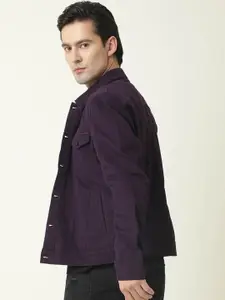 RARE RABBIT Men Vintage Slim Fit Solid Denim Jacket