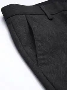 INVICTUS Men Slim Fit Mid Rise Flat Front Smart Casual Trousers