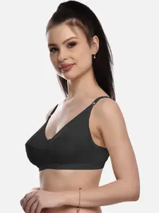 FIMS Women Black Solid Non Padded Bra