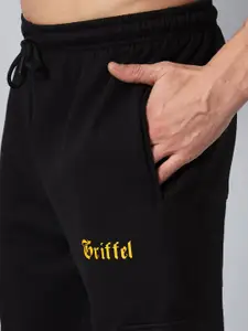GRIFFEL Men Black Solid Cotton Track Pants