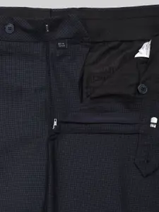 Van Heusen Men Navy Blue Slim Fit Formal Trousers