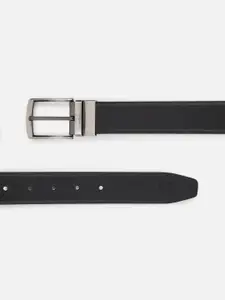 Allen Solly Men Black Textured Leather Formal Belt