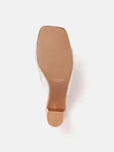 Carlton London Women Rose Gold Textured Party Block Heel Sandals