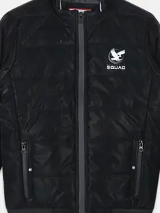 Monte Carlo Boys Black Varsity Jacket with Patchwork