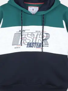 Monte Carlo Boys Green & Navy-Blue Color Blocked Tracksuit