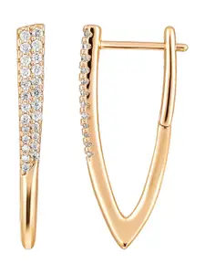 Peora Gold-Toned & White Contemporary Studs Earrings