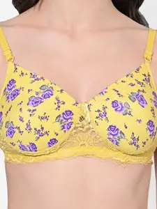 FIMS Pack of 2 Pink & Yellow Floral Lightly Padded Bra MTR_Printed_Pad_Bra_PinkYellow_B