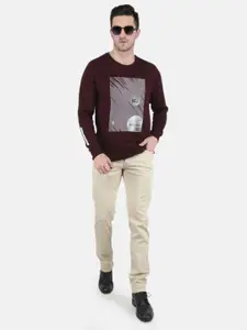 Monte Carlo Men Maroon Printed Sweatshirt