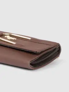 Baggit Women Solid PU Envelope Wallet With U-Shaped Buckle Detail & A Sling Strap