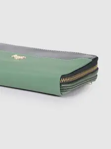 Baggit Women Solid PU Zip Around Wallet with SIM Card Holder & Sling Strap