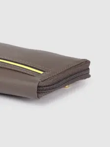 Baggit Women Solid PU Zip Around Wallet With Applique Detail & A Sling Strap