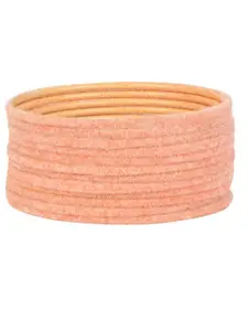 I Jewels Set Of 48 Solid Metal Velvet Chuda Bangles