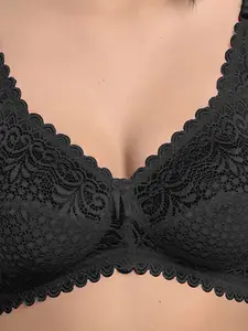 StyFun Pack Of 4 Green & Blue Non Padded & Non Wired Floral Bra