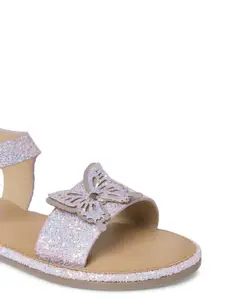 Pantaloons Junior Girls Purple & Beige Open Toe Flats