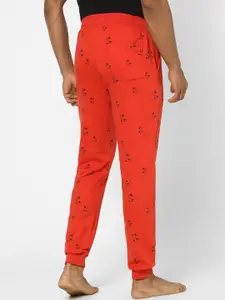 Ajile by Pantaloons Men Red Printed Slim-Fit Cotton Joggers