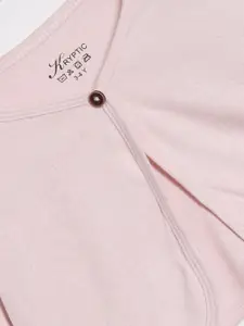 Kryptic Girls Pink Cotton Crop Shrug