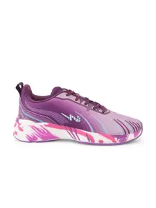 Campus Women Purple & White Printed Mesh Running Shoes