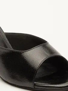 Vishudh Black Block Open Toe Heels