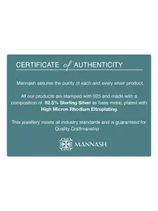 MANNASH Silver-Toned & White Heart 925 Sterling Silver Rhodium-Plated Pendant With Chain