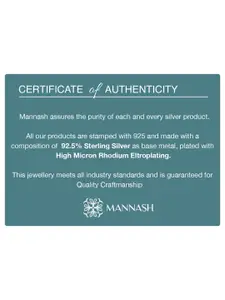 MANNASH Silver-Toned & White 925 Sterling Silver Rhodium-Plated Pendant With Chain