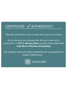MANNASH Silver-Toned & White 925 Sterling Silver Rhodium-Plated Pendant With Chain