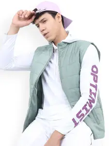 KETCH Men Green Solid Sleeveless Puffer Jacket