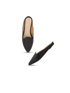 SCENTRA Women Black Flat Mules
