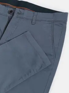 AD By Arvind Men Blue Slim Fit Chinos Trousers