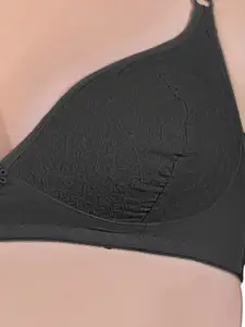 Sonari Pack Of 2 Black Non-Padded Cotton Regular Bra