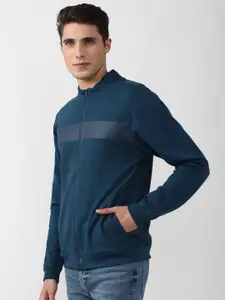 Peter England Casuals Men Blue Cotton Sweatshirt