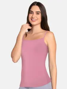 Amante Women Purple Solid High Coverage Cotton Seamless Camisoles LIN84901