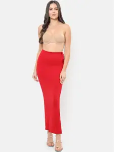 Amante Women Red Solid Seamless Ankle Length Saree Shapewear SHW76301