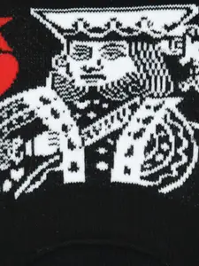 Socksxpress Men Black Patterned Cotton Shoe-Liners