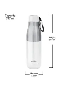 Milton White Eminent 800 Thermosteel Hot and Cold Water Bottle 747 ml