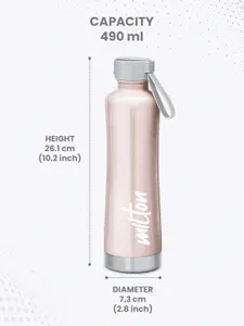 Milton Rose Gold New Tiara 600 Thermosteel 24 Hours Hot & Cold Water Bottle 490 ml