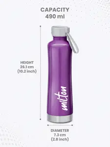 Milton Purple New Tiara 600 Thermosteel 24 Hours Hot & Cold Water Bottle 490 ml