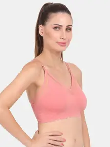 Amour Secret Coral Lightly Padded Dry Fit Sports Bra