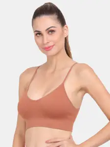 Amour Secret Brown Lightly Padded Dry Fit Sports Bra