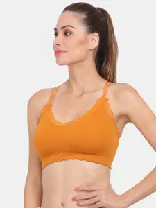 Amour Secret Orange Lightly Padded Dry fit Sports Bra