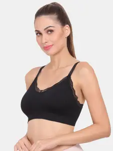 Amour Secret Black Lightly Padded Dry Fit Sports Bra