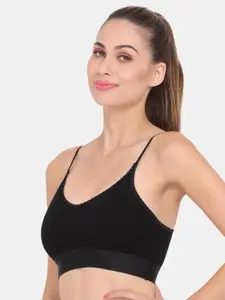 Amour Secret Black Lightly Padded Dry Fit Sports Bra