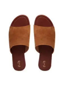 PANAHI Women Tan Open Toe Flats