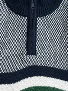 Pantaloons Junior Boys Navy Blue Striped Sweatshirt
