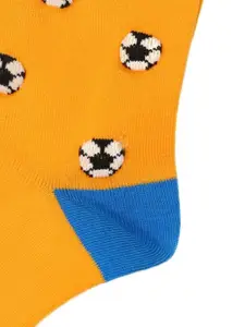 Yellow Bee Boys Pack Of 3 Patterned Cotton Above Ankle-Length Socks