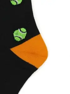 Yellow Bee Boys Blue & Black Pack Of 2 Patterned Cotton Ankle-Length Socks