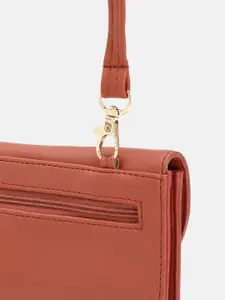 Baggit Women Solid Bow Detail PU Envelope Wallet With Sling Strap