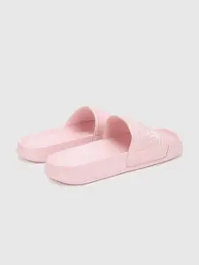 United Colors of Benetton Women Pink & White Self-Design Sliders