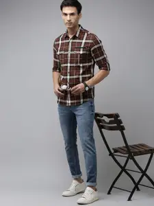 SPYKAR Slim Fit Pure Cotton Checked Casual Shirt