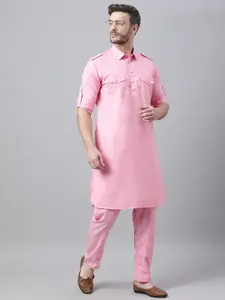 hangup trend Men Pink Kurta with Pyjamas